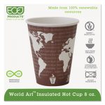 World Art Renewable & Compostable Insulated Hot Cups -8oz., 40/PK, 20 PK/CT