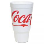 Coca-Cola Foam Cups, Foam, Red/White, 32 oz, 16/Bag, 25 Bags/Carton