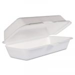 Foam Hot Dog Container/Hinged Lid, 7-1/1 x3-4/5x2-3/10, White,125/Bag, 4 Bags/Ct