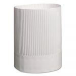 Stirling Fluted Chef's Hats, Paper, White, Adjustable, 9 in. Tall, 12/Carton