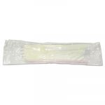 Wrapped Cutlery Kit, Spork/Straw/Napkin, 5.25", White, 1000/Carton