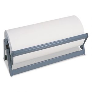 All-In-1 Paper Roll Dispenser & Cutter, 9" Diameter, 30" Wide, Steel, Light Gray