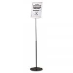 Sherpa Infobase Sign Stand, Acrylic/Metal, 40"-60" High, Gray