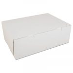Non-Window Bakery Boxes, Paperboard, 14 1/2w x 10 1/2d x 5h, White, 100/Carton