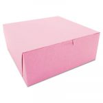 Non-Window Bakery Boxes, 10 x 10 x 4, Pink, 100/Carton