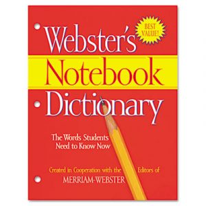 Notebook Dictionary, Three Hole Punched, Paperback, 80 Pages