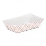 Kant Leek Clay-Coated Paper Food Tray, 6 1/10  x 2 1/10 x 9 3/10, Red Plaid