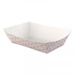 Paper Food Baskets, 2.5lb Capacity, Red/White, 500/Carton