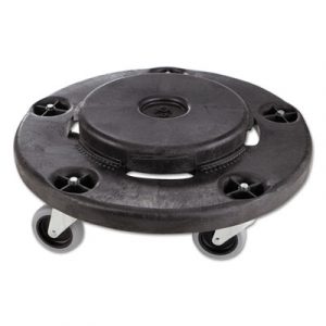 Brute Round Twist On/Off Dolly, 250 lb Capacity, 18dia x 6.63h, Black