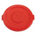Round Flat Top Lid, for 32-Gallon Round Brute Containers, 22 1/4", dia., Red