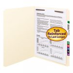 Top Tab 1-Fastener Folders, Straight Tab, Letter Size, 11 pt. Manila, 50/Box