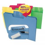 Erasable SuperTab File Folders, 1/3-Cut Tabs, Letter Size, Assorted, 24/Pack