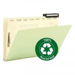 Pressboard Mortgage Folders, 3 Dividers, Legal Size, Green, 10/Box