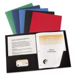 Two-Pocket Folder, Prong Fastener, Letter, 1/2" Capacity, Dark Blue, 25/Box