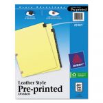 Preprinted Black Leather Tab Dividers w/Copper Reinforced Holes, 12-Tab, Letter