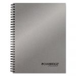 Wirebound Notebook, Wide/Legal Rule, Metallic Silver Cover, 9.5 x 7.5, 80 Pages