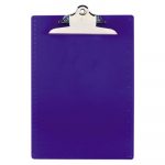 Recycled Plastic Clipboard with Ruler Edge, 1" Clip Cap, 8 1/2 x 12 Sheets, Blue