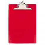 Recycled Plastic Clipboard with Ruler Edge, 1" Clip Cap, 8 1/2 x 12 Sheets, Red