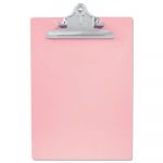 Recycled Plastic Clipboard with Ruler Edge, 1" Clip Cap, 8 1/2 x 12 Sheets, Pink