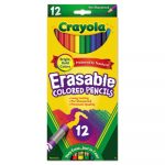 Erasable Colored Woodcase Pencils, 3.3 mm, 12 Assorted Colors/Box