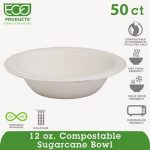 Renewable & Compostable Sugarcane Bowls - 12oz., 50/PK