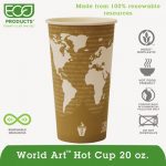 World Art Renewable & Compostable Hot Cups Convenience Pack - 20 oz., 50/PK