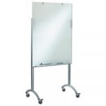 Clarity Glass Mobile Presentation Easel, 36 x 48 x 72, Glass/Steel