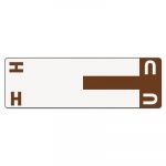 Alpha-Z Color-Coded First Letter Combo Alpha Labels, H/U, 1.16 x 3.63, Dark Brown/White, 5/Sheet, 20 Sheets/Pack