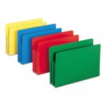 Poly Drop Front File Pockets, 3.5" Expansion, 4 Sections, Legal Size, Assorted, 4/Box
