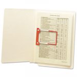 U-Clip Bonded File Fasteners, 2" Capacity, Orange and White, 100/Box
