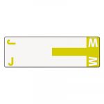 Alpha-Z Color-Coded First Letter Combo Alpha Labels, J/W, 1.16 x 3.63, White/Yellow, 5/Sheet, 20 Sheets/Pack