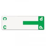 Alpha-Z Color-Coded First Letter Combo Alpha Labels, C/P, 1.16 x 3.63, Dark Green/White, 5/Sheet, 20 Sheets/Pack