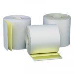 Deluxe Carbonless Paper Rolls, 0.44" Core, 3" x 90 ft, White/Canary, 50/Carton