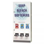 Coin-Operated Soap Vender, 3-Column, 16.25" x 37.75" x 9.5", White/Blue