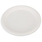 ChampWare Heavyweight Bagasse Dinnerware, Plate, 10", White, 500/Carton