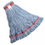 Web Foot Looped-End Wet Mop Head, Cotton/Synthetic, Large Size, Blue, 6/Carton