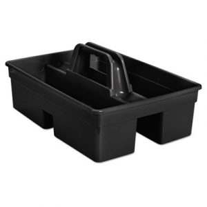 Executive Carry Caddy, 2-Compartment, Plastic, 10.75w x 6.5h, Black