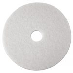Low-Speed Super Polishing Floor Pads 4100, 15" Diameter, White, 5/Carton