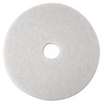 Low-Speed Super Polishing Floor Pads 4100, 18" Diameter, White, 5/Carton