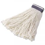 Looped-End Mop Head, Rayon, 24oz, White, 12/Carton