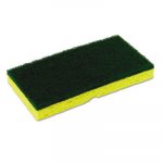 Medium-Duty Scrubber Sponge, 3 1/8 x 6 1/4 in, Yellow/Green, 5/PK, 8 PK/CT