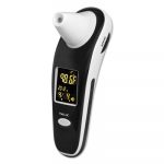 DigiScan Forehead & Ear Thermometer, Black/White, Digital/Verbal Readout