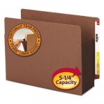 Redrope Drop-Front End Tab File Pockets w/ Fully Lined Colored Gussets, 5.25" Exp, Letter Size, Redrope/Dark Brown, 10/Box