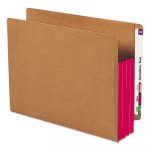 Redrope Drop-Front End Tab File Pockets w/ Fully Lined Colored Gussets, 3.5" Expansion, Letter Size, Redrope/Red, 10/Box