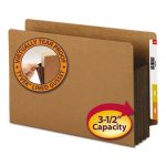 Redrope Drop-Front End Tab File Pockets w/ Fully Lined Colored Gussets, 3.5" Exp, Legal Size, Redrope/Dark Brown, 10/Box