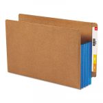 Redrope Drop-Front End Tab File Pockets w/ Fully Lined Colored Gussets, 3.5" Expansion, Legal Size, Redrope/Blue, 10/Box
