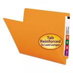 Reinforced End Tab Colored Folders, Straight Tab, Letter Size, Orange, 100/Box