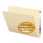 Extended End Tab Manila Folders, Straight Tab, Letter Size, 100/Box