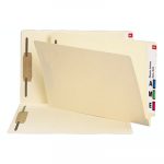Manila End Tab 2-Fastener Folders with Reinforced Tabs, 0.75" Expansion, Straight Tab, Legal Size, 14 pt. Manila, 50/Box