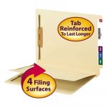 Fastener Folder w/ Divider, 1 Divider, Letter Size, Manila, 50/Box